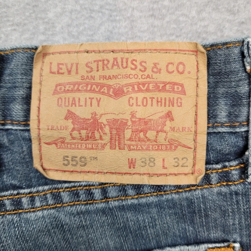 Levi's 559 Relaxed Straight Jeans Mens 38x32 Blue Denim Y2K
